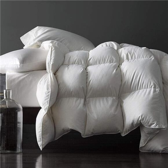 Premium Feathers Down Duvet Insert Comforter Queen Size All Season - Picture 1 of 7